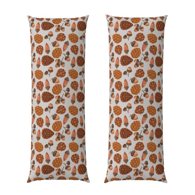 Balery Pinecone Autumn Pattern Funda Protectora para Almohada Corporal de Algodón Hipoalergénico con Cierre(55 x 21 pulgadas), Almohadas No Incluidas