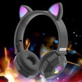 thumbnail image 2 of Auriculares inalámbricos perfecl con oreja de gato sonido envolvente para computadora portátil de juegos negro, 2 of 7