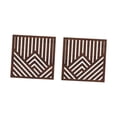 thumbnail image 2 of FashionCha 2x Wood Wall Art Decor Abstract Ornament 8inchx8inch Easy to Install Rustic Wall Brown, 2 of 9