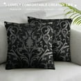 thumbnail image 3 of COMIO  Throw Pillow Covers Cases for Couch Sofa Home Decoration Vintage Damask Floral Shining Dull Contrast, 3 of 5