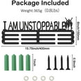 thumbnail image 2 of Running Medal Holder I am Unstoppable Medal Display Hanger Rack Running Enthusiasts Sports Metal Wall Mount Display Rack Awards Sports Ribbon Holder for Runner, 2 of 9