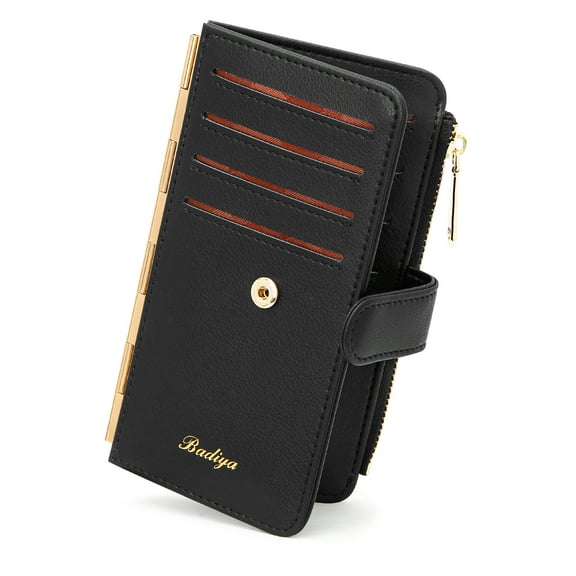 Badiya Women's RFID Blocking Slim Bifold Wallets, Black, 1 Piece