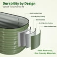 thumbnail image 5 of HOOFUN 8ft X 2ft Raised Garden Bed, 17" Tall 9 in 1 Metal Garden Raised Kits, Oval Planter Box Outdoor for Vegetables Flowers- Olive Green, 5 of 5