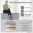 thumbnail image 6 of CZMDZH 43 Inches Folding Storage Ottoman Bench, Upholstered PU Leather Storage Chest with Side Pocket, Padded Seat, End of Bed Bench, Grey, 6 of 15