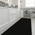 thumbnail image 4 of Ottomanson Extra Long Runner Rug Non-Slip Low Pile Stain Resistant, Solid Black, 2'7" x 18', 4 of 13