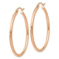 thumbnail image 2 of Primal Gold 14K Rose Gold 2mm Lightweight Tube Hoop Earrings, 2 of 4