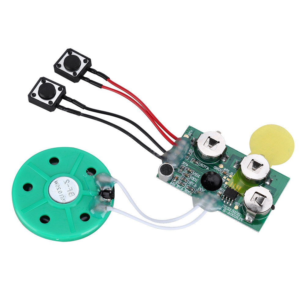 Button Control 120 Seconds Recordable Voice Sound Chip Module for DIY Greeting Card Recorder Sound Chip Module Toys Gift Boxes etc