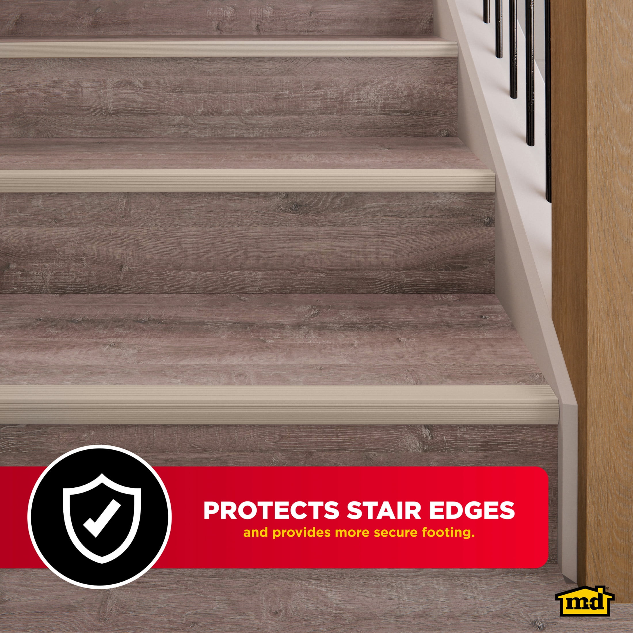 M-D Building Products 43310 36 In. Satin Nickel Aluminum CINCH® Fluted Stair Edging