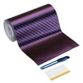 thumbnail image 1 of 1 Set Carbon Fiber Vinyl Wrap 3.94" x 16ft Self-Adhesive Car Sticker Waterproof Wrap Roll for DIY Decor Automotive Exterior Interior Protection with Scraper Tool, Purple Blue, 1 of 7