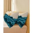 thumbnail image 4 of Teal Waves Body Pillow Cover 20 x 54 Inch Decorative Pillow Cover Watercolor Sun Turquoise Ombre Lumbar Pillowcase Seasonal Rectangle Cushion Case for Couch Sofa Bed Living Room, 4 of 7