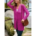 thumbnail image 3 of YOGAFOX Women's Fall Lightweight Open Front Cardigan Long Sleeve Button Down Loose Outwear with Pockets S-XXL, 3 of 5