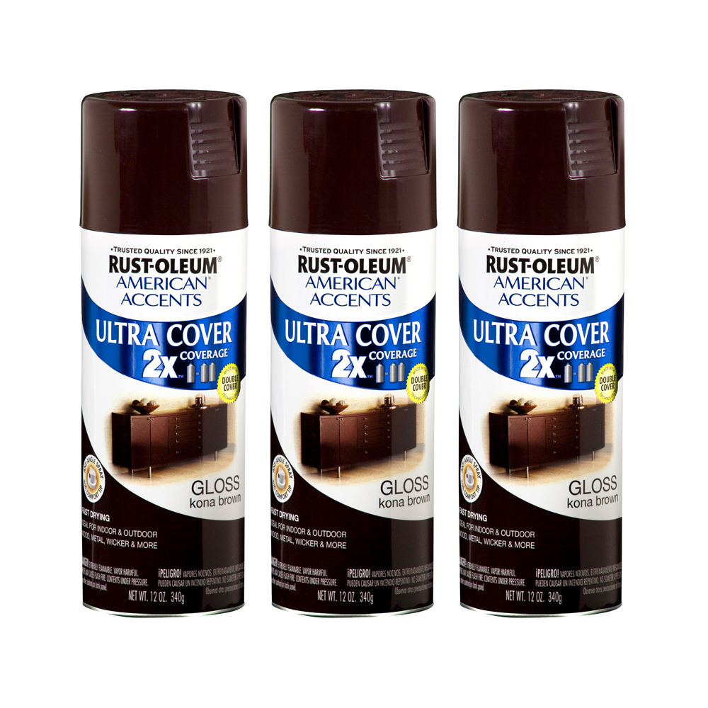 3 Pack Rust Oleum Ultra 2x Gloss Kona Brown Walmart Com Walmart Com