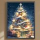 thumbnail image 2 of 5D DIY taladro redondo completo pintura de diamante noche nevada árbol de Navidad decoración 30x40cm, 2 of 9