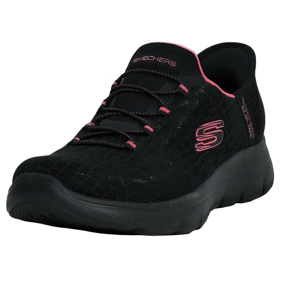 Skechers Slip on Sneakers for Women Summits Classy Night Hands Free Shoes Mesh Upper Cushioned Insole Flexible Sole Casual Walking Footwear