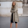 thumbnail image 2 of DHFJKG Womens Zip Up Long Hoodies Solid Color Mid-Length Hooded Jacket With Pockets Winter Leisure Coat, 2 of 6