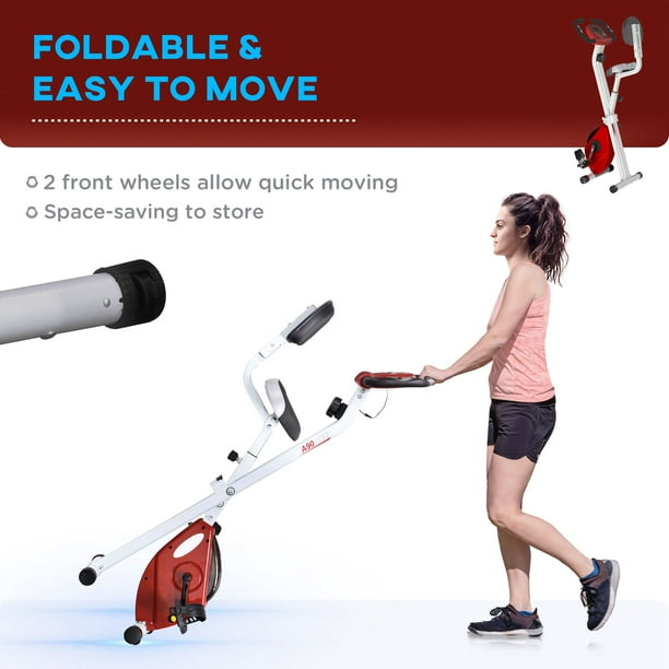 Soozier Foldable Exercise Bike with 8 Levels of Magnetic