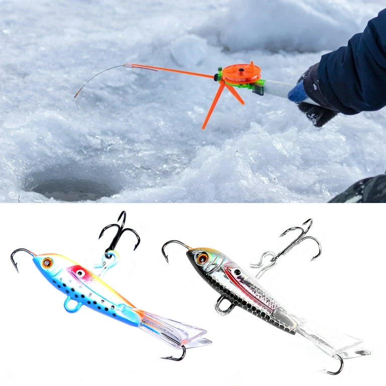Twowood 10.5g 6cm Ice Fishing Lure Vivid 3D Eyes Metal Winter Balancing  Movable Bait Hook Jigs Lures for Outdoor