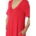 thumbnail image 5 of TheMogan Women's S~3X Soft Jersey Oversized V-Neck Short Sleeve Maxi Dress W Pocket, 5 of 6