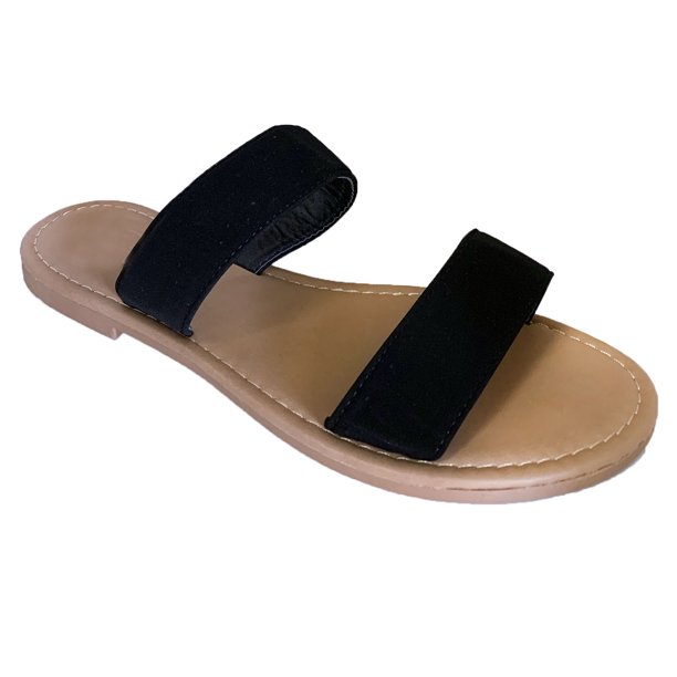 women's double strap slides