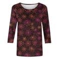 thumbnail image 5 of Edvintorg Quarter Sleeve Tops for Women Halloween Printed Crew Neck Casual Pullover Shirt Plus Size Fashion Clothes Women S-5XL Multicolor, 5 of 5