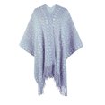thumbnail image 6 of 1PC Top Gray Cotton Ladies Crochet Open Knit Fringe Cape Shawl Sweater Cardigan, 6 of 6