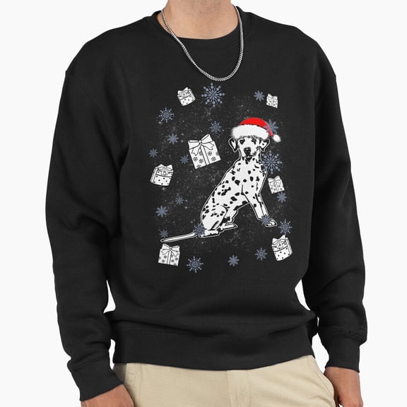 Dalmatian Dog Christmas Winter Funny Graphic Unisex Sweatshirt Retro Sweater Gift G23352, Up to Size 5XL