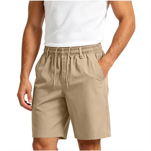 Lmueinov 2026 Men's Elastic Waist Casual Drawstring Shorts, Lightweight Stretch Summer Shorts with Pockets, Loose Fit Big and Tall Daily Wear L-5XL