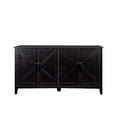 thumbnail image 5 of GZXS 4-Door Sideboard Cabinet with Adjustable Shelves, Freestanding Modern Farmhouse Storage Buffet Cupboard for Living Room, Entryway, Bedroom, Office (Black), 5 of 7