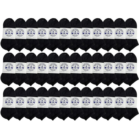 SOCKS'NBULK Kids No Show Ankle Socks, Soft Sports Socks In Bulk Packs, (Size 6-8)