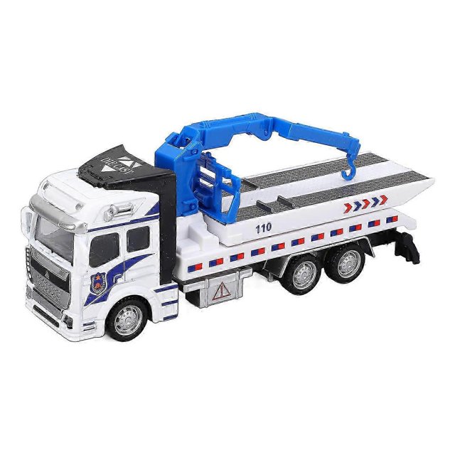 26-27 Metal Tow Truck Toy for Boys Girls Friction Powered Extendable Arm Alloy Educational Wrecker Tow Tru
