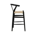 thumbnail image 3 of HomeRoots  Black Solid Beech Wood Counter Stool with Natural Seat, 20.08 x 20.87 x 38.19 in., 3 of 5