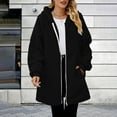thumbnail image 5 of cocolona Womens Winter Fleece Coats Long Sleeve Zipper Warm Fuzzy Hooded Jackets Casual Oversized Outwear Coats, 5 of 5