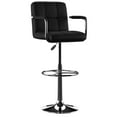 thumbnail image 4 of Boyd Adjustable Bar Stool with Metal Base and Swivel, Chrome with Black Faux Leather, 4 of 7