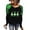 08#Green, variant on St Patricks Day Shirt Women Funny Patchwork Long Sleeve Top Shamrock Print Shirt Crew Neck Casual Shirts Cute Festival Outfits Green Tops for Women