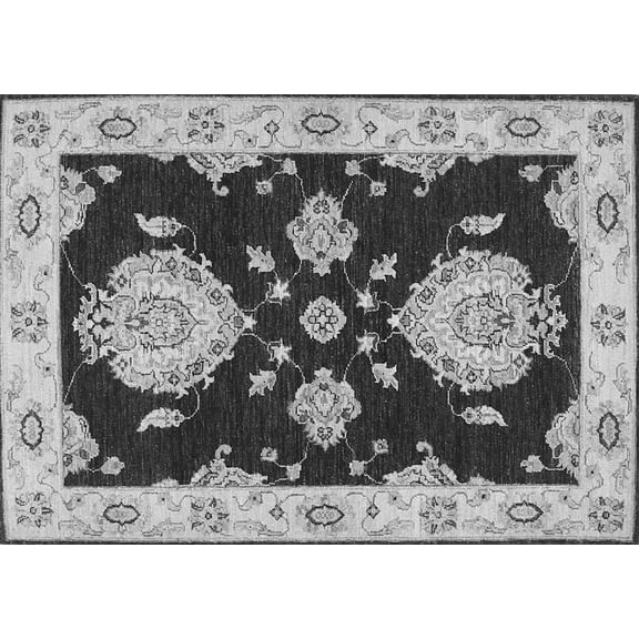 Ahgly Company Indoor Rectangle Persian Gray Traditional Area Rugs, 5' x 7'