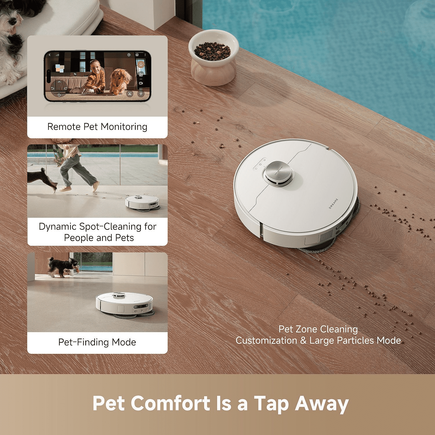 Dreame GoVac 500 Robot Vacuum and Mop, 19000Pa Suction, Tangle-Free, Remote Pet Monitoring, 167°F Water Self Clean, MopExtend Tech for Edge Cleaning, Smart Obstacle Avoidance, White