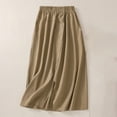 thumbnail image 3 of Aofany Women's Midi Skirt Summer Casual Elastic Waistband A-Line Skirt Lightweight Loose Boho High Waist Beach Skirt, 3 of 9