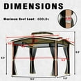 thumbnail image 5 of MeetLeisure 9.8 Ft.W x 9.8 Ft.D Patio Outdoor Garden Gazebo, Double Roof Soft Canopy with Mosquito Netting for Backyard,Beige, 5 of 12