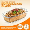 3Piece Glass Loaf Pan Set 1.9 QT Premium Stackable Food Containers w