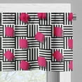 thumbnail image 5 of Ambesonne Teen Room Valance & Curtain, Geometric, 55"x30", Magenta Black and White, 5 of 6