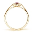 thumbnail image 2 of ANGARA Natural Princess Diana Inspired Ruby Ring with Diamond Halo in 14K Yellow Gold for Women (Size-5x3mm) | July Birthstone Jewelry for Her | Natural Ruby Rings, 2 of 9