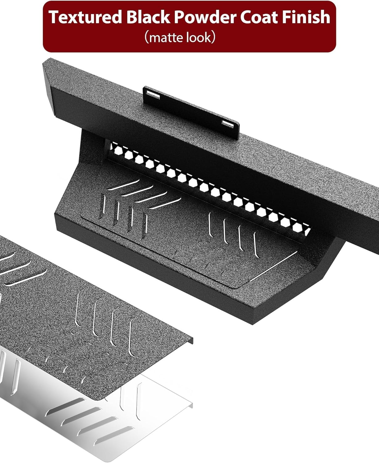 Running Boards Fit for 2007-2018 Chevy Silverado GMC Sierra 1500 Crew Cab; 2007-2019 2500 3500HD Crew Cab, Black Side Step Nerf Bars