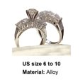 thumbnail image 6 of AYYUFE 2Pcs/Set Couple ring Rhinestone Inlaid Glossy Luxury Style Exquisite Finger Ring for Banquet Alloy Brown, 6 of 6