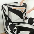 thumbnail image 5 of TOPCHANCES Wing Chair Slipcover Wingback Armchair Chair Slipcovers Sofa Covers 2-Piece Spandex Fabric Wing Back Wingback Armchair Chair Slipcovers, Black&White, 5 of 10