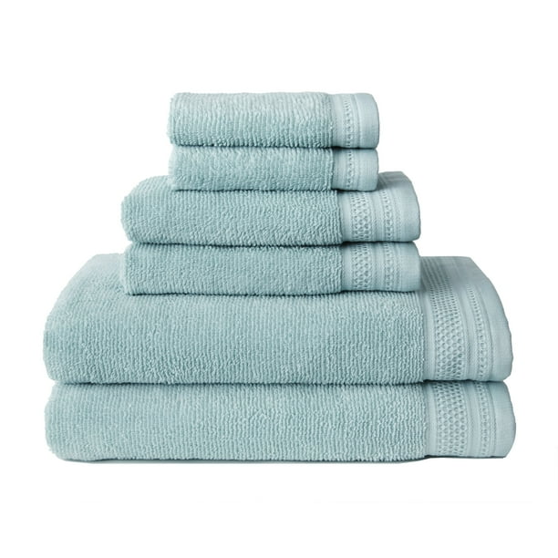 Welspun Welspun Crowning Touch Towel Set (Set of 6), Aqua Blue