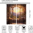 thumbnail image 2 of Sunset Window Beautiful Flower Landscape Theme Curtain, Pink Sun Ray Flower Butterfly Art Deco Curtain, Beautiful Window Scenery Room Living Room Blackout Curtain 2 Pieces 42x54in, 2 of 5