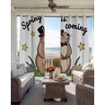 thumbnail image 6 of Groundhog Day Kitchen Curtains Spring Botanical Star Yellow Cafe Short Curtains for Bathroom Blackout Window Curtain Grommet Small Window Treatment Tier Drapes for Bedroom Living Room 52"x45"x2, 6 of 9