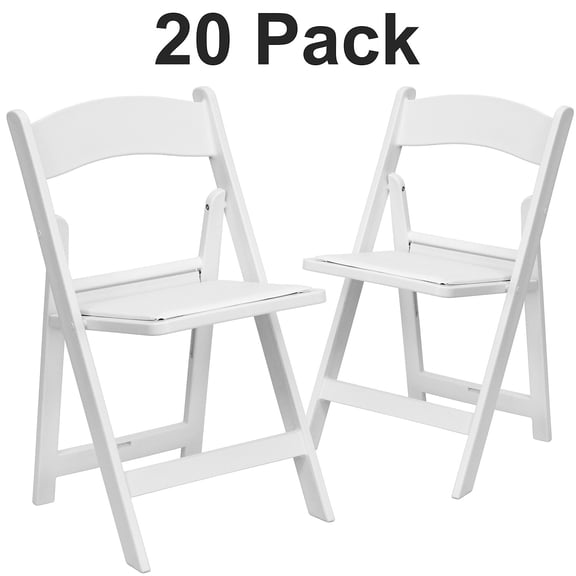 Flash Furniture Vinyl Armless Folding Chair White 20/Pack 20LEL1WHITE
