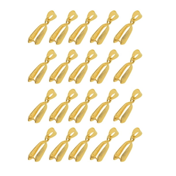 20 Piezas de Fianzas para Colgantes, Clip para Bricolaje, Pellizcos, Hallazgos de Joyería, , Collar, Colgante, Conector, Hallazgos para , P oro Gloria Pinch Bails