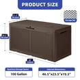 thumbnail image 3 of ModFusion 100 Gallon Outdoor Storage Box, Dark Brown Rattan Pattern with Mesh Net, Patio Storage Furniture, 3 of 10